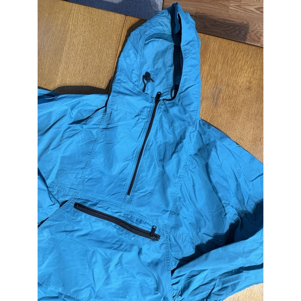 Vintage LL Bean Jacket Mens XL Blue Teal 90s Anorak 1/4 Zip Pullover Windbreaker